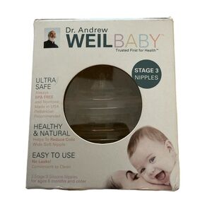 Dr Weil baby stage 3 silicone nipple twin pack BPA free
